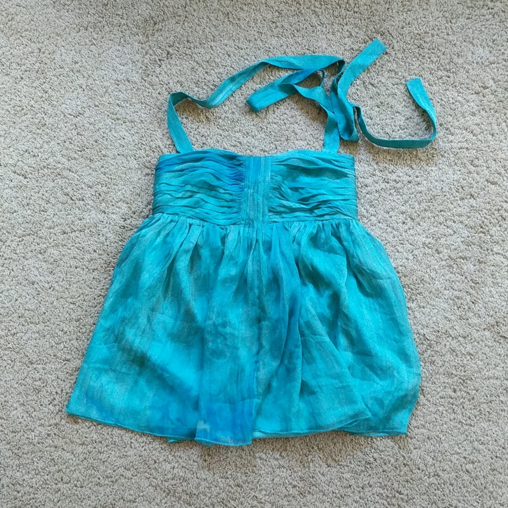 Alice + Olivia Chiffon Silk Halter Top Blouse S